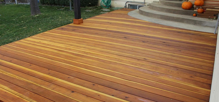 Smooth Redwood Decking in La Habra Heights, CA